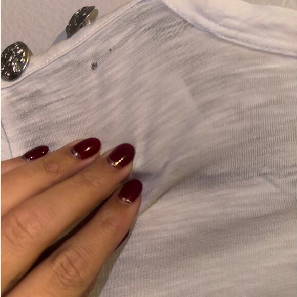 Veronica Beard-Carla Button Cotton T-Large White-Silver buttons-With tiny flaw - Picture 10 of 10